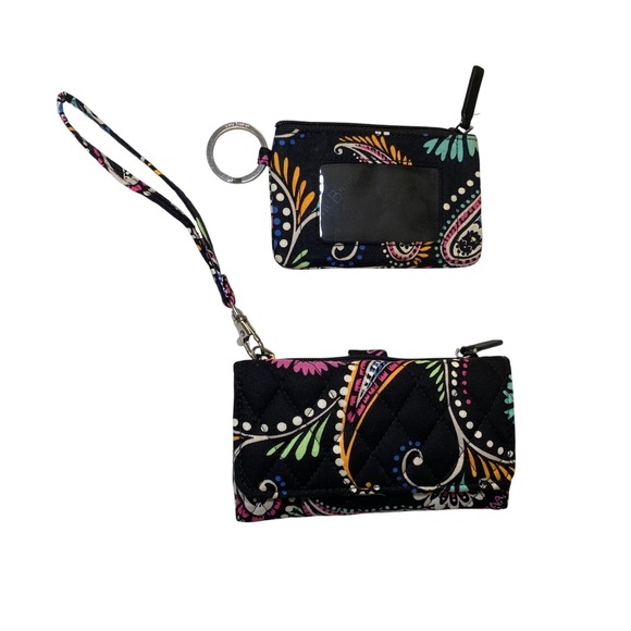 Vera Bradley Handbags - Vera Bradley Bandana Swirl Tech Wallet & Zip ID Case Set Retired